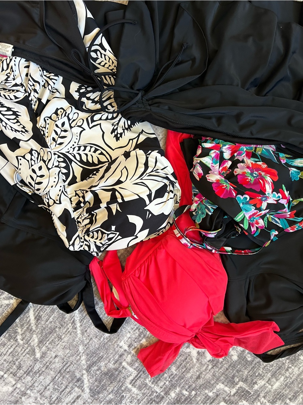 Multiples Women's Swim Bikini Set - Black, White, Red, Pink, Teal